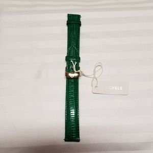 New Michele 16mm Green Aligator Leather Watch Strap